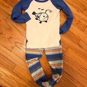 Tea Kids Pajamas with Fish Design - Blue and White